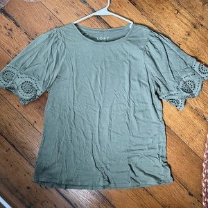 LOFT tee with lace sleeve